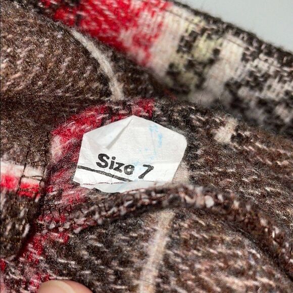 Red and Brown Mini Wrap Skirt for Casual Occasions - Picture 11 of 11